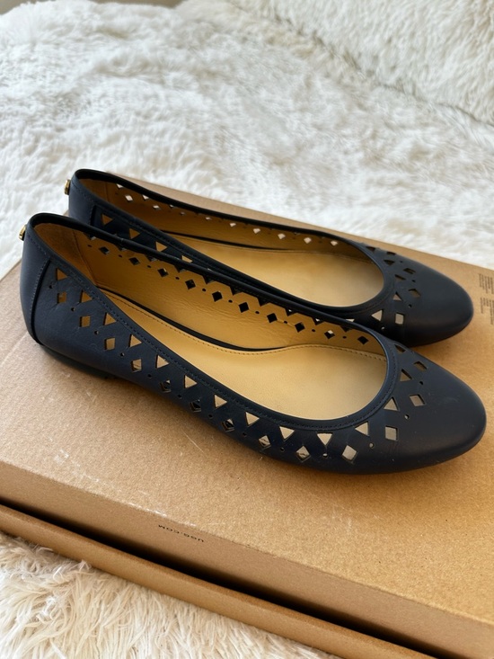 Michael Kors Shoes - Michael Kors Sunny Navy Leather Ballet Flats Laser Cut Women’s Size 7.5 Shoes